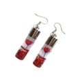 thumbnail image 2 of Pendientes de gota Qarigey con flores de cristal para mujer 1 par Rojo, 2 of 6