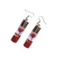 thumbnail image 2 of Pendientes de gota Qarigey con flores de cristal para mujer 1 par Rojo, 2 of 6