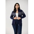 thumbnail image 6 of CASSIE LIZ Womens Plus Size Sweaters 5X Fall Cardigans for Women Fashion Zip Up Navy Blue Pullover Casual Two Way Zipper Oversized Womens Lightweight Fair Isle Knit Holiday Winter Dressy 5XL 26W 28W, 6 of 9