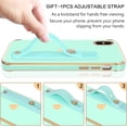 thumbnail image 4 of iPhone X Case,iPhone Xs Case,Slim Fit Plating Heart Soft TPU with Adjustable Wristband Kickstand Scratch Resistant Shockproof Protective Phone Cover for Apple iPhone X/XS 5.8 Inch,Green/Golden, 4 of 18