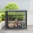 thumbnail image 6 of SAEWUD XXL Heavy Duty Dog Cage, Strong Metal Crate Kennel Playpen with Lockable Wheels & Removable Tray, Indoor Outdoor Use, 38/42/46 Inch for Large Dogs, 6 of 14