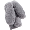 thumbnail image 2 of Plush Rabbit Case for iPhone 15 6.1",Fluffy Fuzzy Cute 3D Bunny Ears Soft Warm Case Faux Fur Shockproof TPU Back Cover with Bling Diamond Chic Bowknot,Grey, 2 of 9