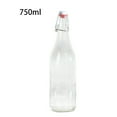 thumbnail image 1 of Noehoiugi Bouteilles en Verre Transparent à Couvercle Basculant Easy Cap avec Capuchons, Rondes, - Bouteilles en Verre à Couvercle Rabattable pour Ranger les Brasseries à la Maison, Huiles, Vinaigrettes, Vins, Bière, Thés - Bouteilles de Sirop, 1 of 5