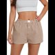 thumbnail image 1 of Pantalones Cortos de Pijama A Cuadros Y2K para Mujer, Tipo Bóxer Elástico, Estilo Urbano Amarillo L, 1 of 7