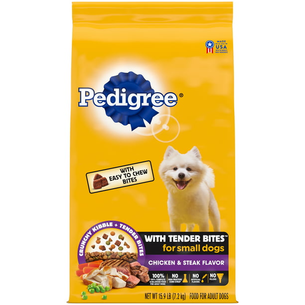 Pedigree With Tender Bites Complete Nutrition Adult Small Breed Dry Dog Food Chicken Steak Flavor 159 Lb Bag - Walmartcom