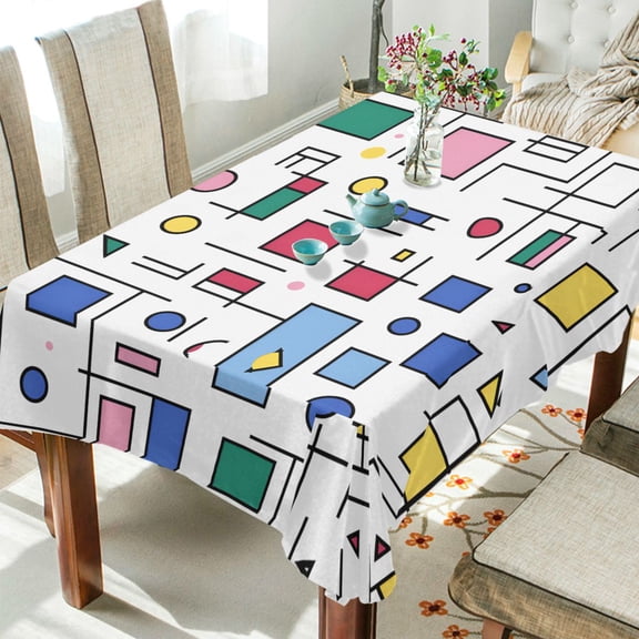Yayeee Tablecloths 54" x 54" Rectangle Wrinkle Resistant Party Table Cover, Colorful Cartoon Graphic