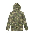 thumbnail image 2 of Xoenoiee Boys Hoodies Camo Green Print Pullover Hooded Sweatshirt for Kids Long Sleeve Sweater Fall Winter Activewear Sweater Loose Tops for Traveling Walking Running, S, 2 of 7