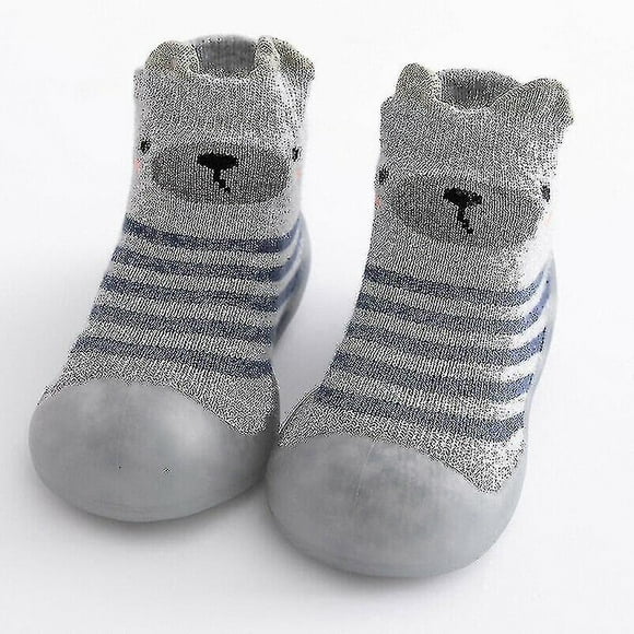 SINMI Chaussettes antidérapantes pour bébé tout-petits enfants Enfant Pantufle gris 6-12 mois