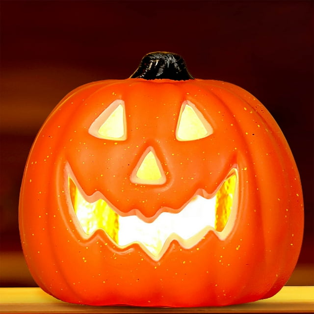 Birdeem Halloween Pumpkin Led Light,Blow Mold Lantern with Realistic Design,Battery Operated Indoor Outdoor Decor,Spooky Holiday Prop for Home Party Bar