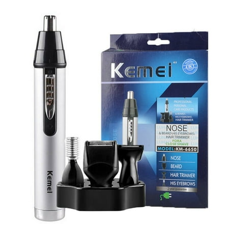 Ear and Nose Hair Trimmer for Men,Professional Rechargeable Nostril Nasal Hair Vacuum Cleaning System,4 in 1 Lightweight Waterproof Hair and Beard Clippers for Women (White)
