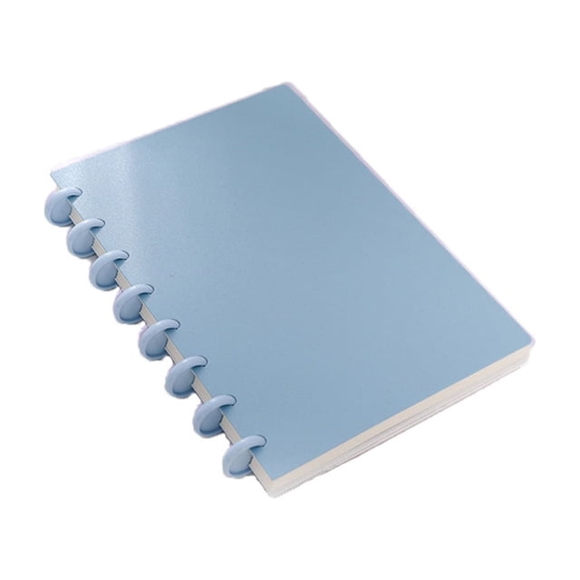 SIYTUAU Ring Notebook Plain Colored Button Fastened A5 Size For Meetings School Office Use Multi Hole Binding Blue Cover