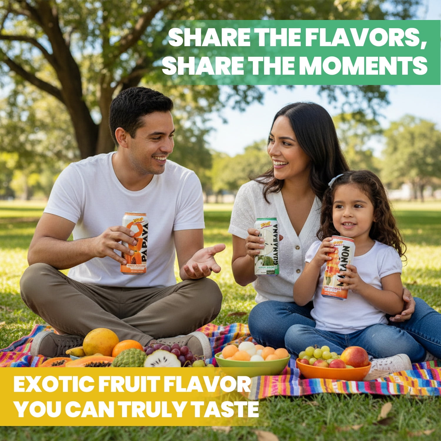 De Mi País Paradise Juice Pack – Papaya, Mamey, Cashew, Guava, Soursop, Watermelon with Pulp – Exotic Canned Fruit Juice Beverages & Drinks | 16.5 Fl Oz | 6-Pack