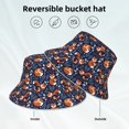 thumbnail image 5 of Daiia Cute Foxes Pattern Bucket Hat - Trendy Cotton Sun Hat for Beach, Golf, Fishing - Fun Outdoor Vacation Boonie for Men and Women, 5 of 9