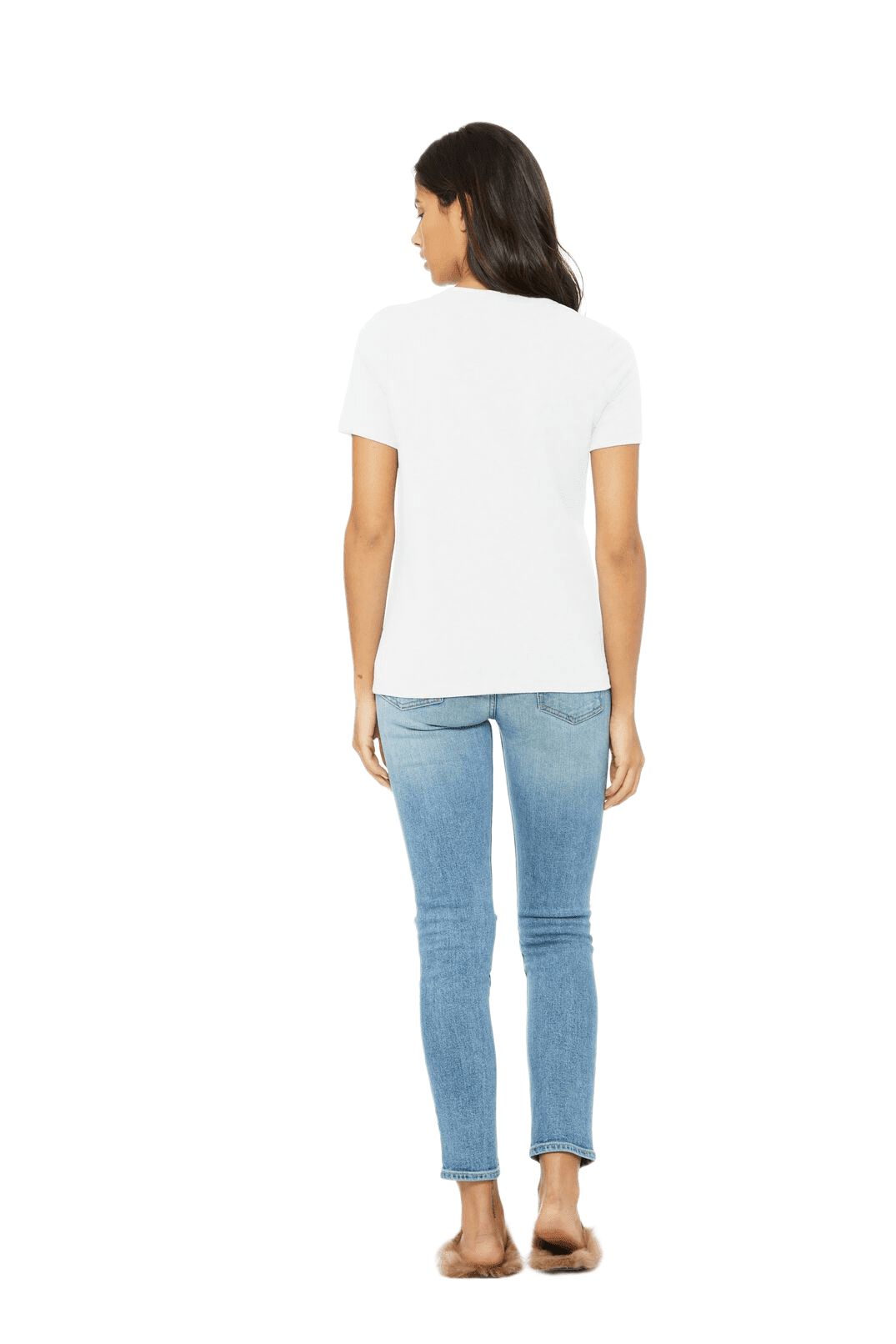 BELLA+CANVAS Ladies Crew Neck Personalized T-Shirt, Create your own Designs, White, XXL