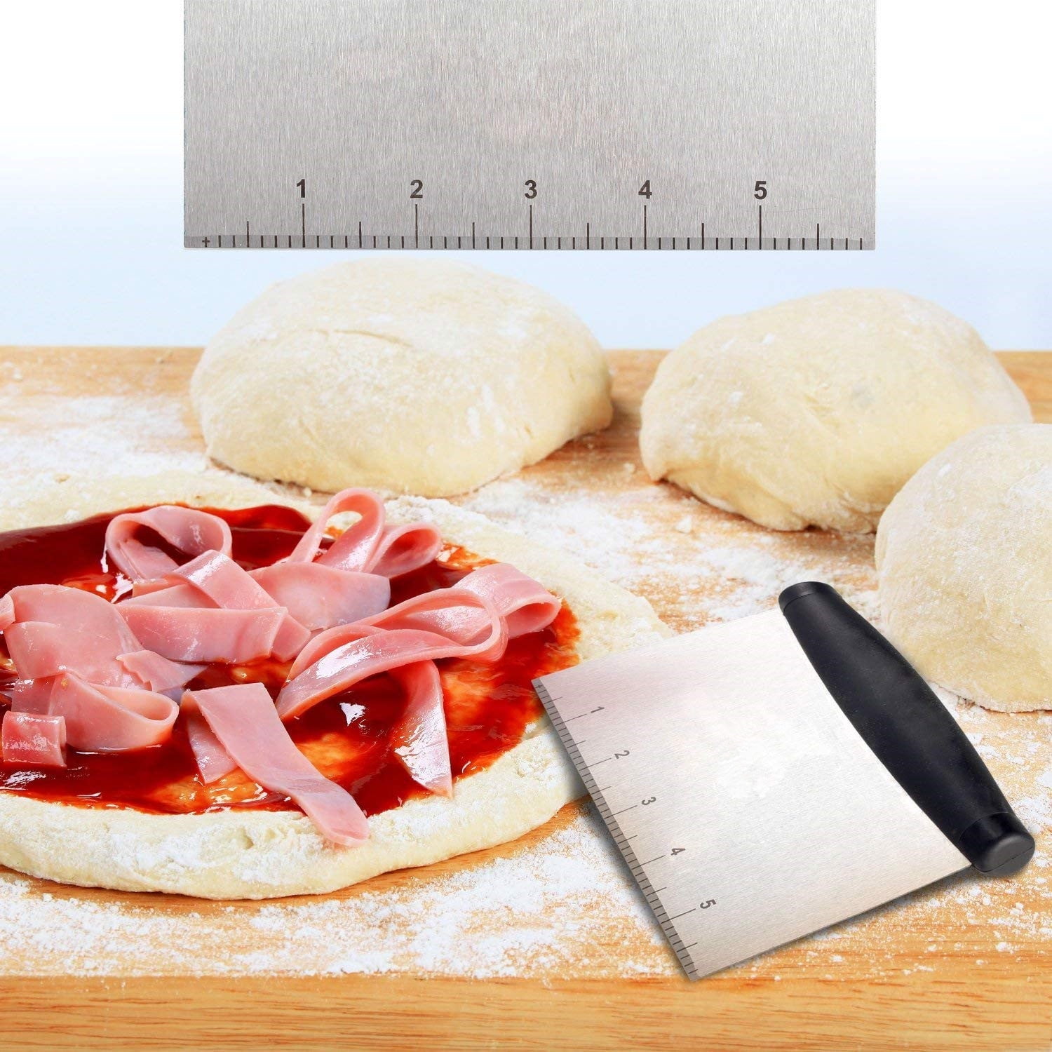 Multi-Functional Stainless Steel Dough Scraper and Cutter – Essential  Kitchen Tool for Pizza, Pastry, and Cake Baking TIKA 