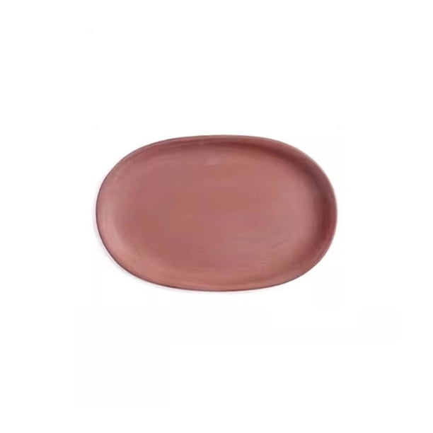 Platillo elíptico de arcilla morada for plantas, ideal for jardinería doméstica, bandejas de goteo de 5.9 pulgadas