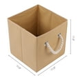 thumbnail image 4 of Unique Bargains Fabric Storage Bin with Handles Khaki 11*11*11in, 4 of 6