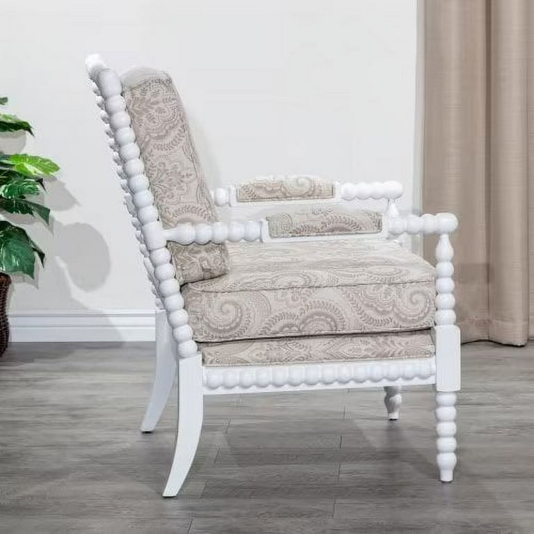 Accent Chair Wood Spindle Chair Vintage Armchair with Padded