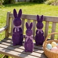 thumbnail image 7 of ZhyrZng 3pc Simulated Flocked Bunny, Adorable Easter Flocked Bunnies Figurine And Moss Rabbit Statues Featuring Vibrant Spring Colors For Desktop And Holiday Party Decorations, 7 of 7