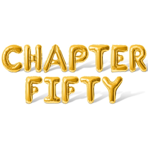 Letter Balloons - CHAPTER FIFTY 16" Inch Alphabet Letters Foil Mylar Balloon 50th Birthday Party Banner (Gold)
