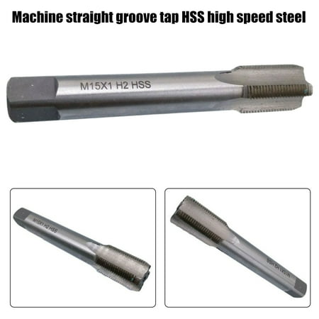 

Metric Machine Tap M15 x 1mm H2 HSS Uncoated 3 Straight Flutes Thread Tapping DIY Tool