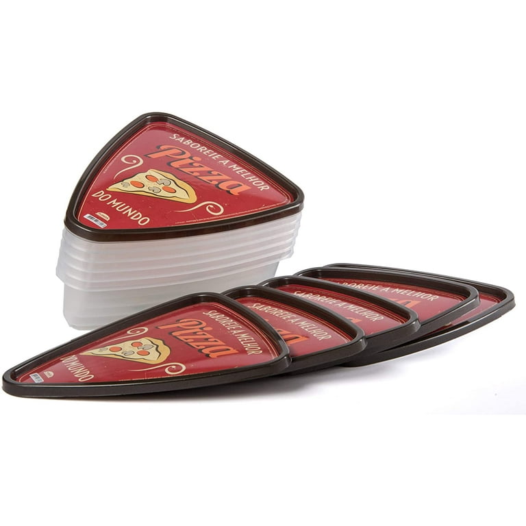 Pizza Container - Slice Container - Like Pizza Tupperware - (3 Pack) -  Saves a Ton of Money on Wraps Bags and Foils for Your Leftover Pizza Slices  - Plastic Piz…