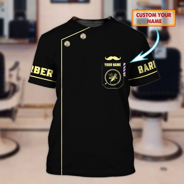 Camiseta de moda con nombre personalizado para hombre, camisa deportiva informal con estampado 3D de peluquero, de manga corta, de verano, gran oferta, Unisex, DW28Adult size 4XL Gao Jinjia LED