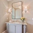 thumbnail image 2 of ANDY STAR Wall Mirror for Bathroom, Mirror for Wall with Black Metal Frame 22" X 30", Decorative Wall Mirrors for Living Room,Bedroom, Glass Panel Rounded Corner Hangs Horizontal Or Vertical, 2 of 8
