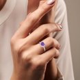 thumbnail image 2 of Natural Amethyst Heart Shape Rings in Sterling Silver for Women, February Birthstone Jewelry for Her Birthday, Wedding Anniversary, Christmas, Mothers Day, 2 of 7