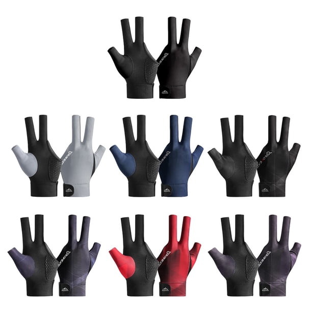 Gant De Billard Spandex - 3 Doigts Ouverts, Main Gauche, Noir, Taille Unique - Confortable Et Respirant Pour Un Jeu Fluide