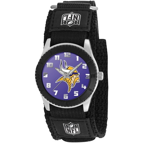 Game Time NFL Kids' Minnesota Vikings Rookie Series Watch, Black Velcro Strap by Generic