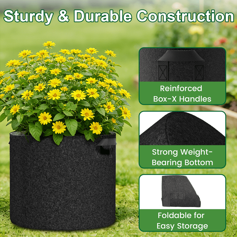 Xueyu 5-Pack 5 Gallon Grow Bags with Plant Labels photo 5