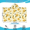 thumbnail image 2 of Yellow Lemon Fruit Slices White Pattern Hooded Bath Towel，60"x35" for Ages 3 To 12 Kids, Quick Dry Lightweight Soft Microfiber Hood Beach Towel Cover Up for Kids, 2 of 7
