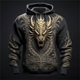 thumbnail image 2 of Sudadera con capucha con estampado de dragón chino para hombre, moda 3D, sudadera con estampado de dragón, nueva sudadera de gran tamaño estilo hip hop Harajuku, 2 of 4