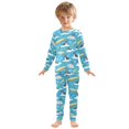 thumbnail image 3 of Dailycode Cotton Pajama Set Snug Fit Long Sleeve Top and Pants for 18M-8Y Dog on Water and Surfboard, 3 of 7