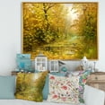 thumbnail image 2 of Designart 'Rain Water On Road In Yellow Woodlands' Country Framed Canvas Wall Art Print, 2 of 5