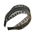 thumbnail image 5 of Unique Bargains 1 Pc Retro Wide-side Headband 5.91"x4.33" Black Gold Tone, 5 of 6