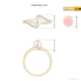 thumbnail image 5 of ANGARA Freshwater Cultured Pearl Ring with Bypass Shank in 14K Yellow Gold for Women | June Birthstone, Birthday, Anniversary, Jewelry Gift for Women | Pearl Ring, 5 of 9