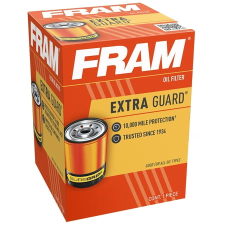 FRAM Extra Guard Filter PH43, 10K mile Change Interval Oil Filter for Select Chrysler, Dodge, Ford, Freightliner, Lotus, New Holland, Nissan, and Plymouth Vehicles