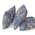 thumbnail image 3 of Plant Illusion Suede Zippered Pillow with Insert in Blue White Pink 20 x 20, 3 of 6