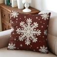 thumbnail image 4 of Merry Christmas Winter Snowflake Throw Pillows Cover Modern Throw Pillow Case 2 Pieces Vintage Throw Cushion Case for Couch Sofa Bed Farmhouse, 4 of 7