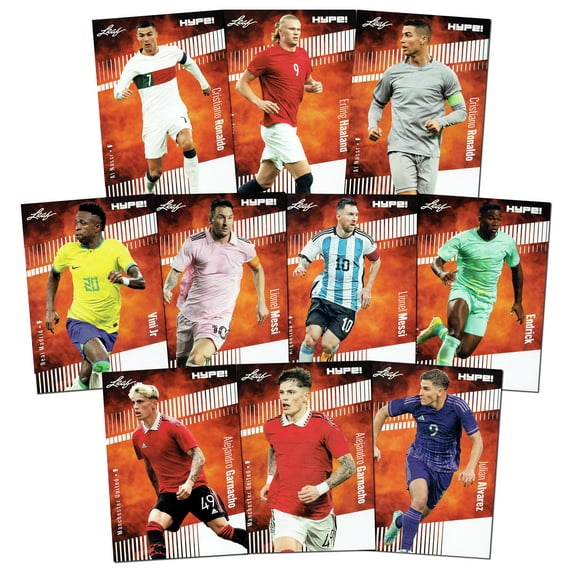 Soccer Superpack II - Erling Haaland, Lionel Messi, Cristiano Ronaldo 10  cards