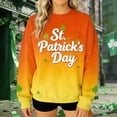 thumbnail image 1 of TaTaai Women St. Patricks Day Shamrock Pattern Long Sleeve Crew Neck Sweatshirt Casual Loose Fit Soft Stretchy Comfortable Festive Pullover Tops For Spring Winter Gift, 1 of 8