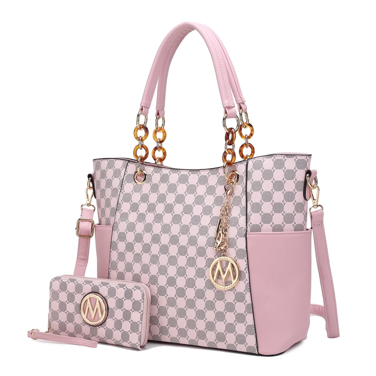 MKF Collection Merlina Women's Tote with Wallet, Circular Print Pink photo 1