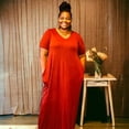 thumbnail image 4 of Women's Everyday V-neck Maxi Dress With Pockets, 4 of 11