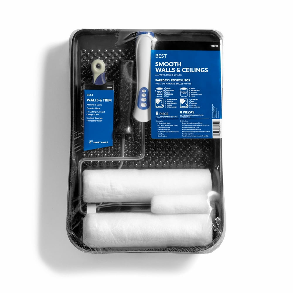 BEST Paint Roller Kit Walls, Ceiling and Trim 8Piece Paint Applicator