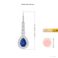 thumbnail image 2 of ANGARA Natural Blue Sapphire & Diamond Halo Drop Earrings in 14K White Gold for Women (Size-6x4mm) | September Birthstone, Anniversary, Jewelry Gift for Women | Natural Blue Sapphire Earrings, 2 of 7