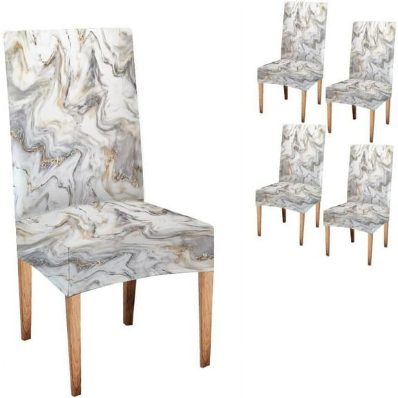 Ink Chair Covers for Dining Room Set of 4,Spandex Stretch Dining Room Chair Cover,Removable Washable Kitchen Parsons Chair Covers Seat Slipcovers