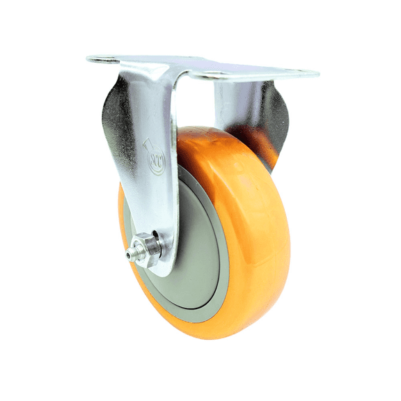 4 Inch Yellow Polyurethane Wheel Rigid Top Plate Caster Service Caster Brand