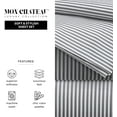 thumbnail image 5 of Mon Chateau Whisper Sheet Set, 4-Piece Soft Microfiber Sheets in White & Cool Grey Print for King Beds, Includes Fitted Sheet, Flat Sheet & 2 Pillow Cases, Everyday Comfort & Style, Grey Stripe, 5 of 5